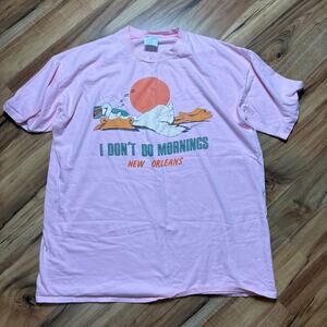 Vintage ‘I dont don’t do mornings’ single stitch one size sleep shirt New Orlean